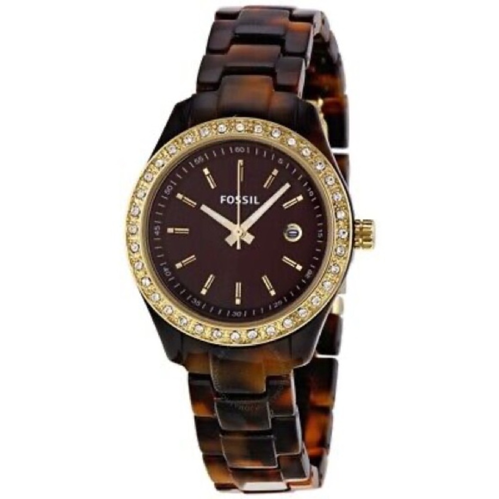 Fossil Stella Mini Faux Tortoise Resin Ladies Watch ES2922
